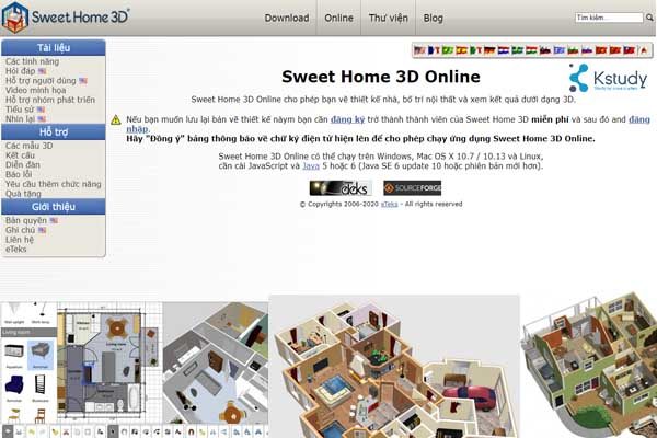 Ứng dụng thiết kế nhà sweet home 3d