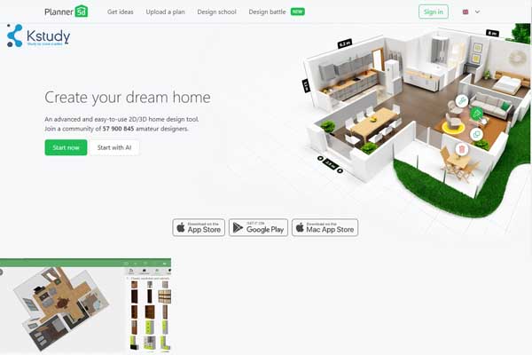 Ứng dụng thiết kế nhà planner 5d