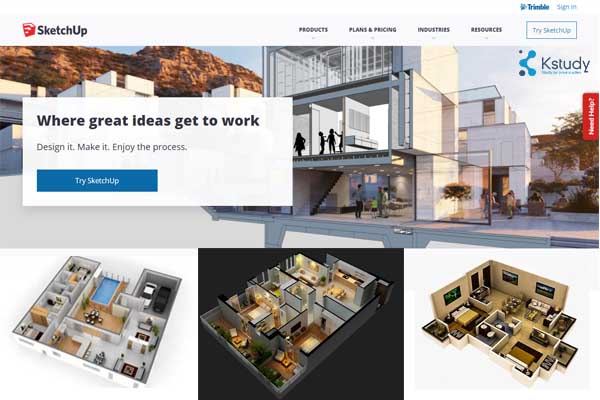 Ứng dụng vẽ thiết kế nhà sketchup