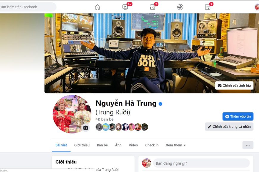 Tick xanh facebook của diễn viên Trung Ruồi Kstudy
