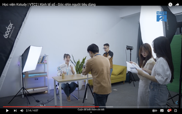Phóng sự VTC 2 về học viện Kstudy chương trình kinh tế số góc nhìn người tiêu dùng