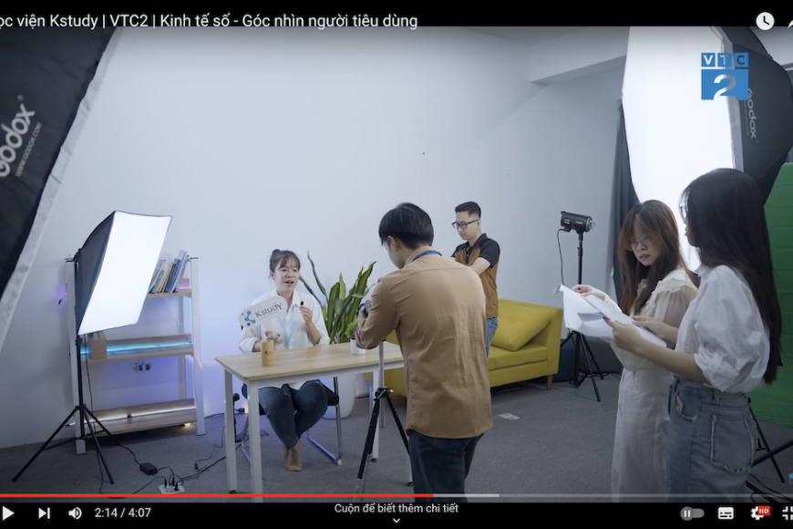 Phóng sự VTC 2 về học viện Kstudy chương trình kinh tế số góc nhìn người tiêu dùng