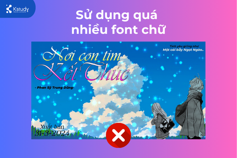 Sử dụng quá nhiều fonts chữ trong thiết kế