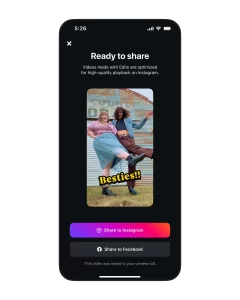 Chia sẻ trực tiếp lên Facebook và Instagram meta edits