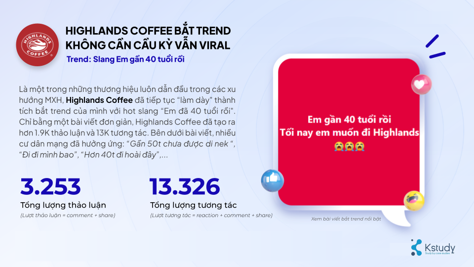 Thương hiệu Highlands Coffee nổi bật trong các chiến dịch bắt trend