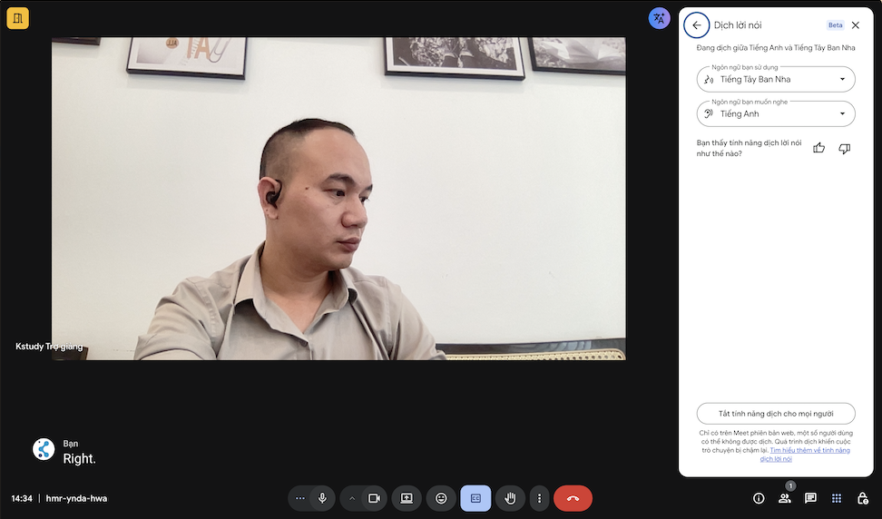 Google meet ra mắt tính năng dịch giọng nói trực tiếp: bước ngoặt mới cho giáo dục và giao tiếp toàn cầu 1 Chức năng dịch trực tiếp giong nói voice translator trên google meet