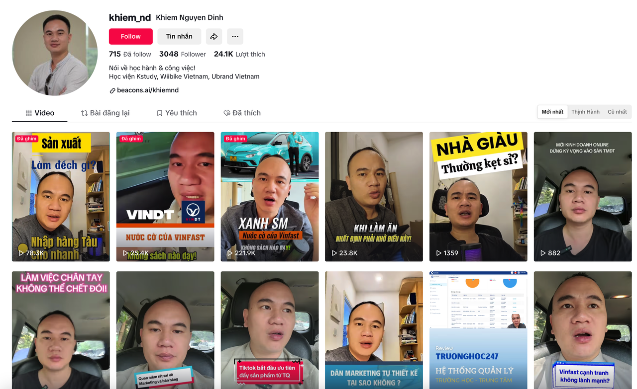 Kenh tiktok khiem dinh