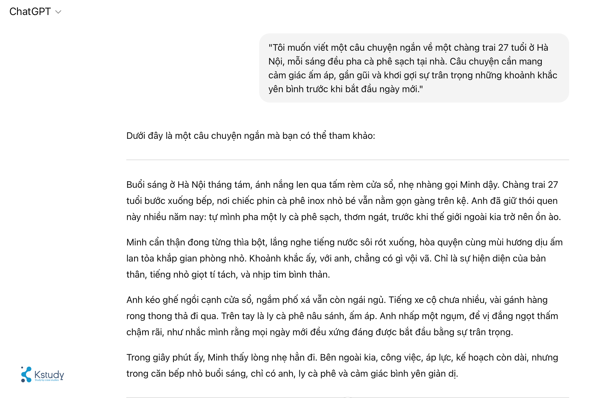 Viết content storytelling "quá dễ" với chatgpt 4 Vi du thuc te