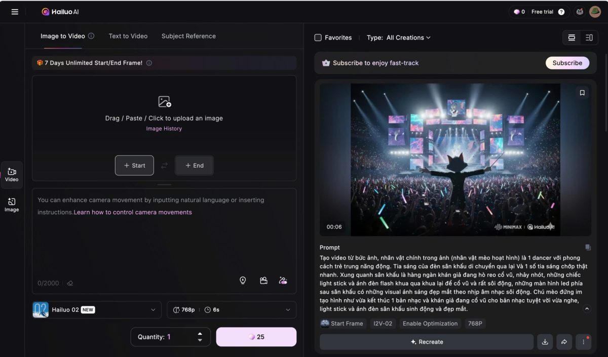 dùng hailou ai biến ảnh thành video trend content sơn tùng mtp 