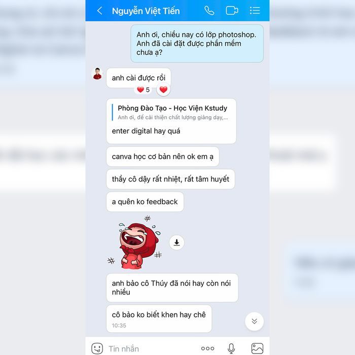 Feedback học viên Kstudy 7