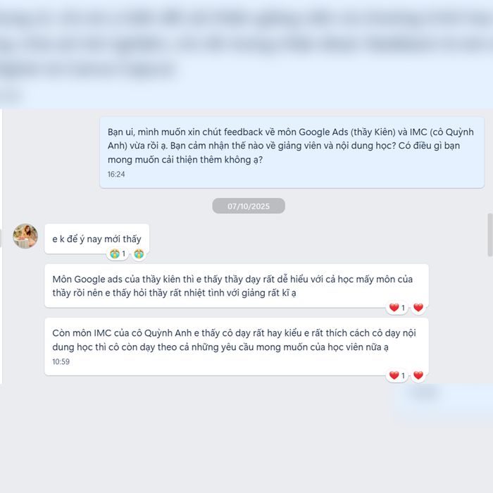 Feedback học viên Kstudy 11